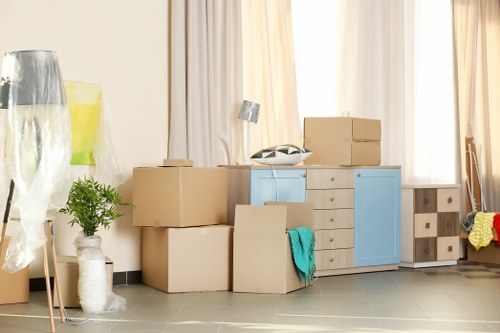 Careful wrapping of fragile household items during packing