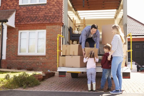 Loading furniture into a van for a Waterloo move