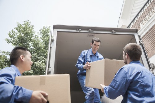 Commercial office furniture and equipment prepared for relocation in Waterloo