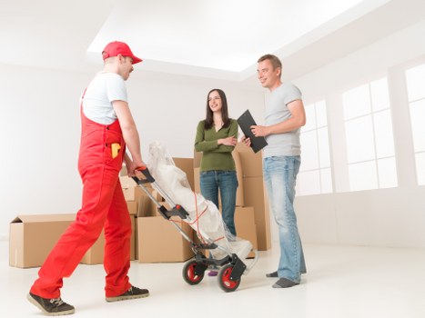 Packed boxes and furniture ready for a Waterloo home or office removal